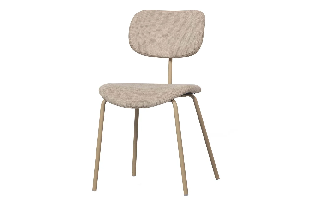 Esszimmerstuhl Link aus weichem Stoff, modern, Sand, gepolstert und bequem für Dein Zuhause - Woood
