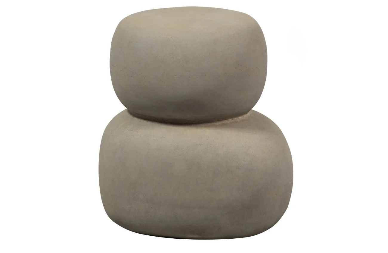 Couchtisch Oda aus Ton-Fasern, organisches Design, modern skandinavisch, graugrün, 41x35x47 cm