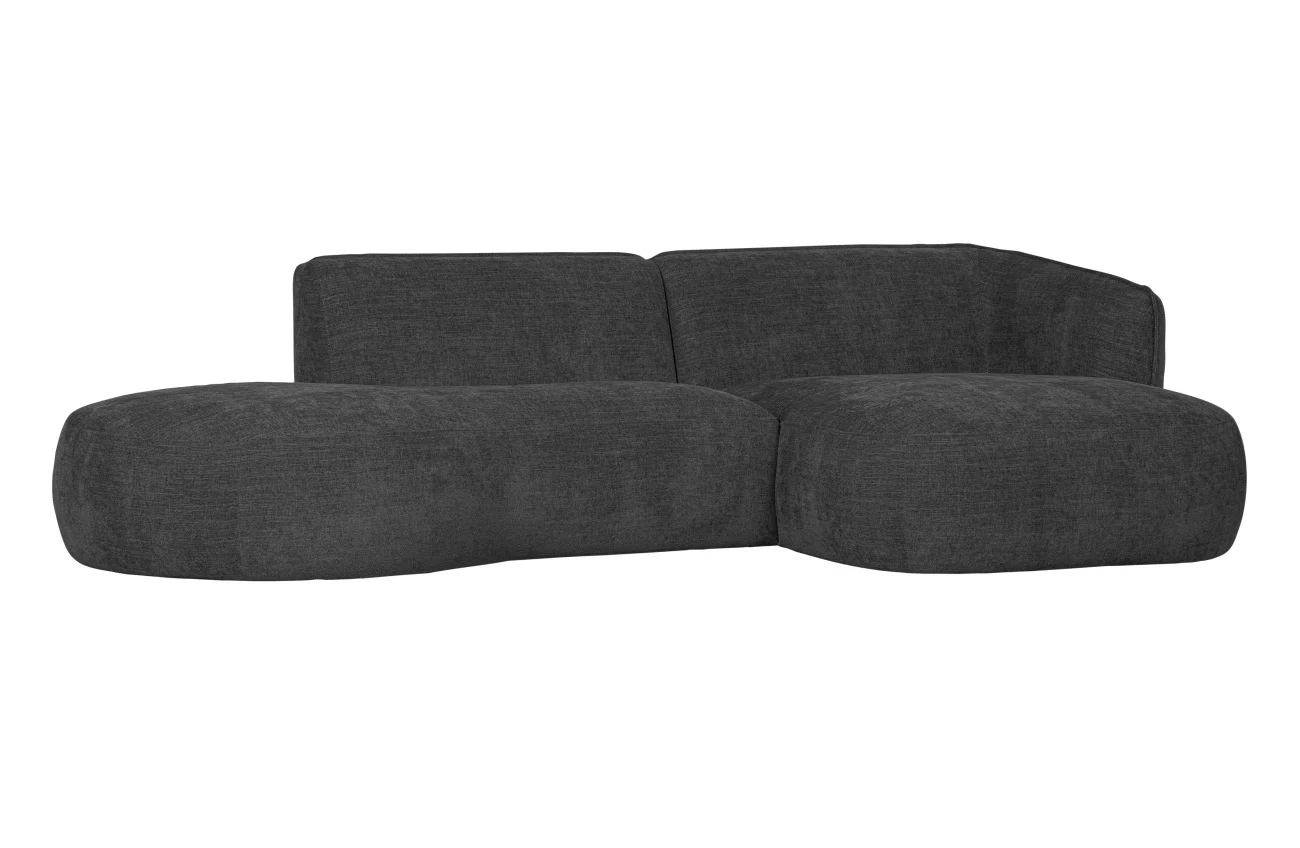 Ecksofa Polly aus Webstoff, modern, rechts ausgerichtet, grau, komfortabel gepolstert - Woood