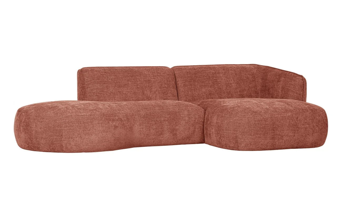 Ecksofa Polly Webstoff, modern und gemütlich, rechts, rosa – stilvolles Design für Dein Zuhause - Woood