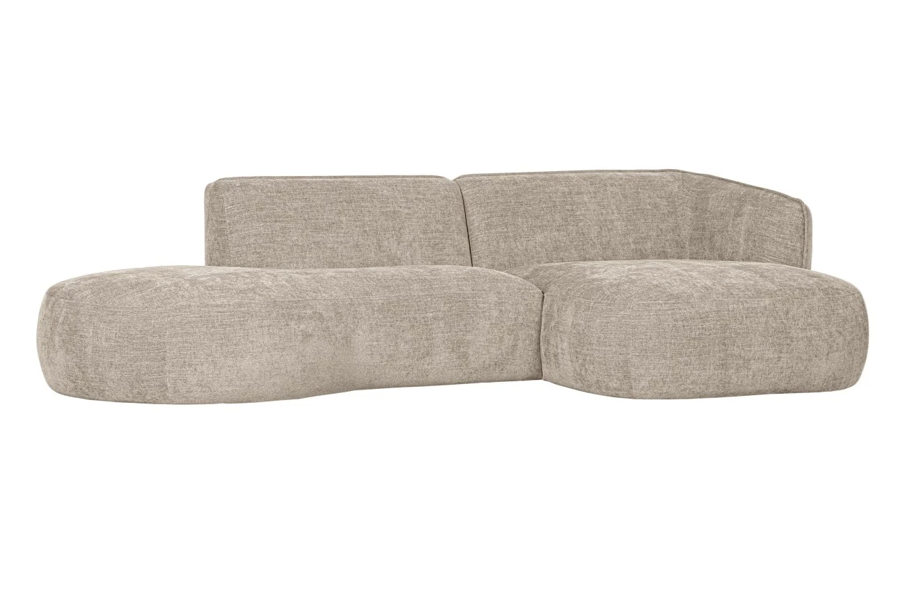 Ecksofa Polly aus Webstoff, modern und gemütlich, rechts, sandfarben – komfortables Design für Dein Wohnzimmer - Woood