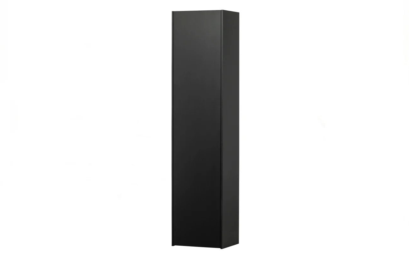 Schrank Teun aus Kiefernholz, modernes Design, schwarz lackiert, mit Push-to-Open-System