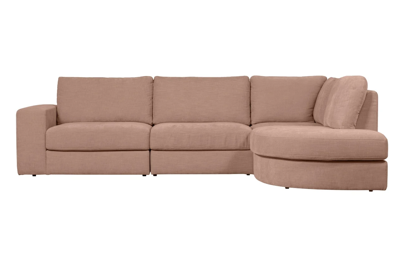 Ecksofa Family Webstoff, modern und komfortabel, rechts ausgerichtet, rosa, abnehmbare Sitzkissen - VTwonen