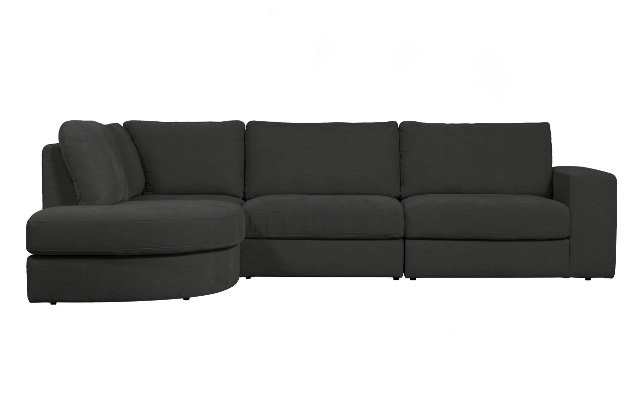 Ecksofa Family aus Webstoff, modern und komfortabel, linksseitig, anthrazit – für 4 bis 5 Personen - VTwonen