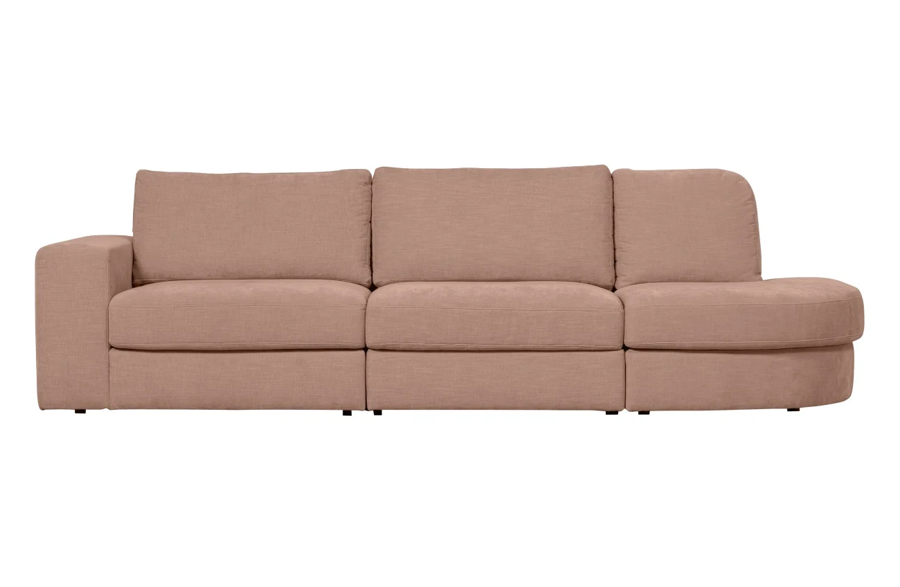 Sofa Family aus Webstoff, modern und komfortabel, rechts ausgerichtet, rosa, abnehmbare Sitzkissen - VTwonen