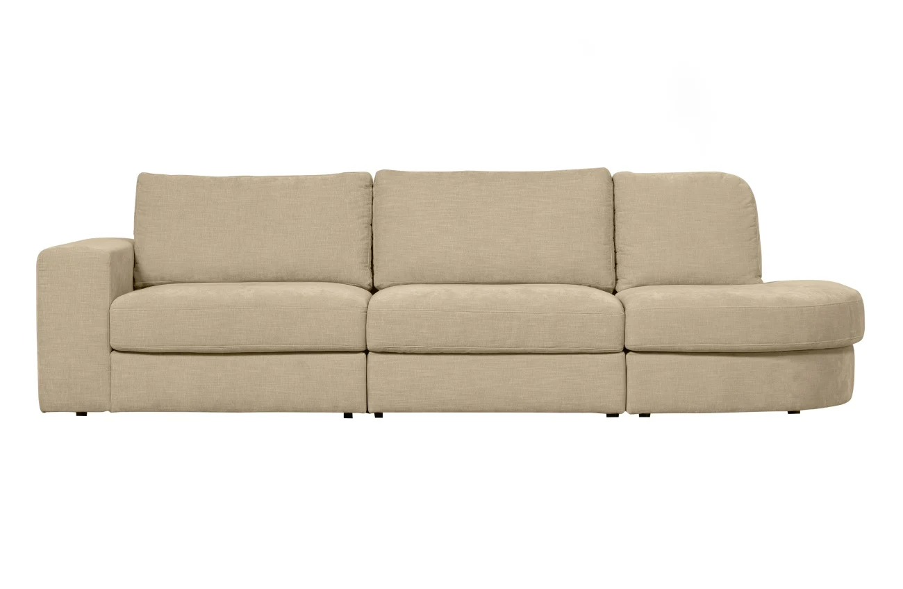 Sofa Family aus Webstoff, modern und gemütlich, rechts, Sand, abnehmbare Kissen, für 3–4 Personen - VTwonen