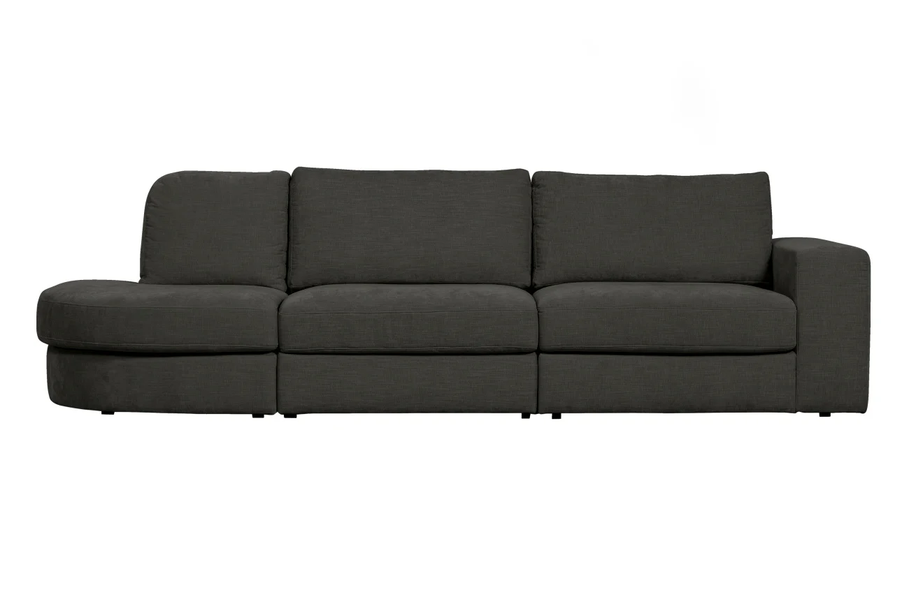 Sofa Family aus Webstoff, modern und komfortabel, linksseitig, anthrazit, abnehmbare Sitzkissen - VTwonen