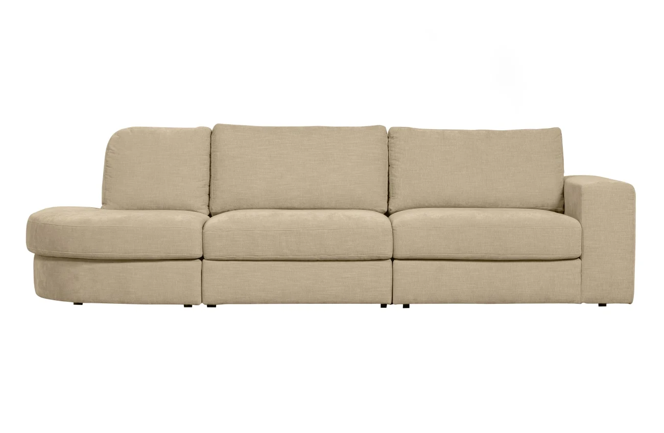 Sofa Family aus Webstoff, modern und bequem, linksseitig, sandfarben, abnehmbare Sitzkissen - VTwonen