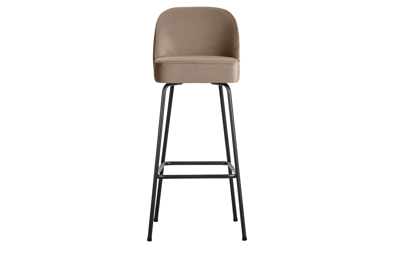 Barhocker Vogue aus Samt, modernes Design, Kaki grün, gepolstert, Metallgestell - Woood