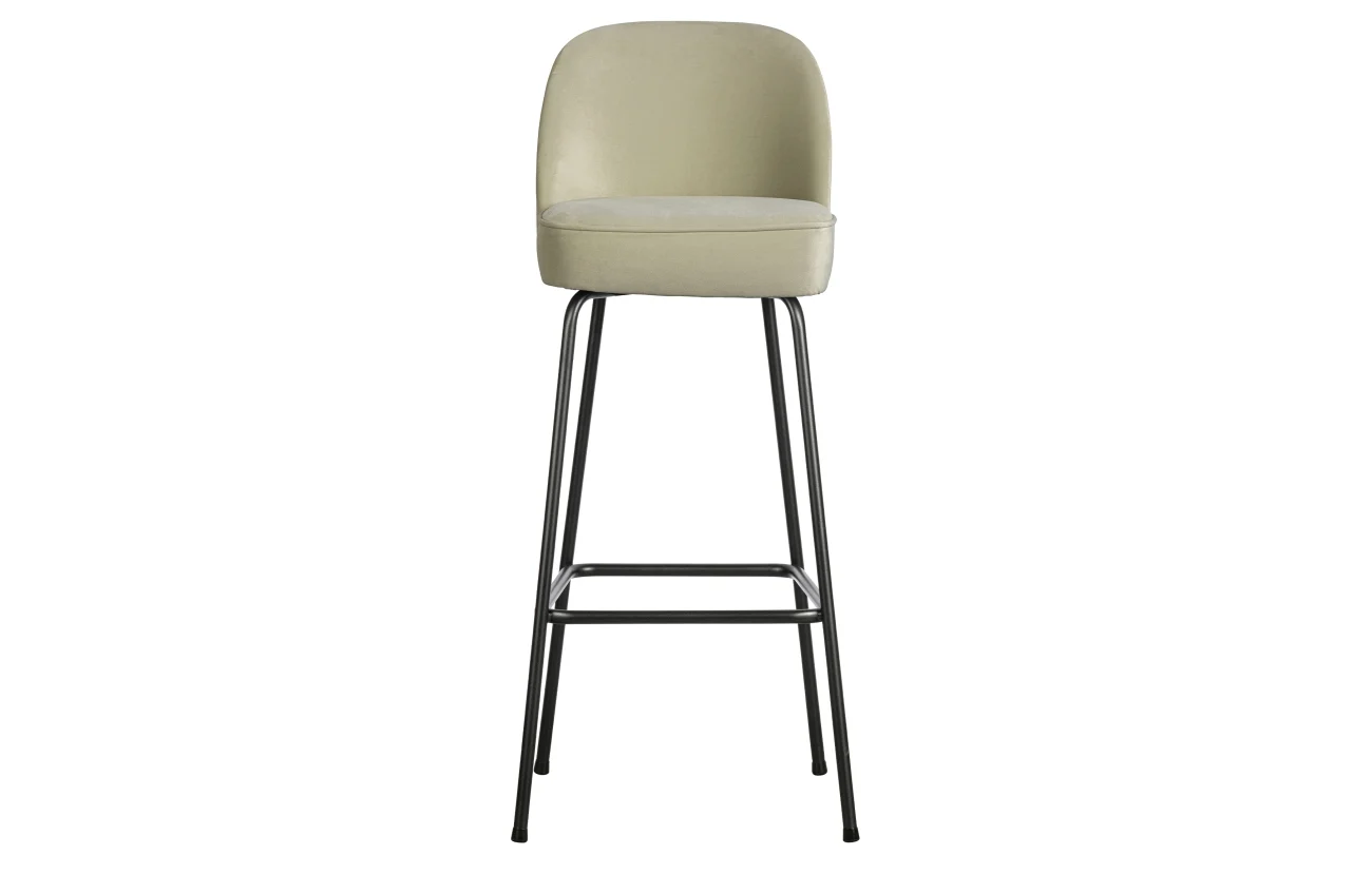 Barhocker Vogue aus Samt, modern gepolstert, Pistazie, elegantes Design für Dein Zuhause - Woood