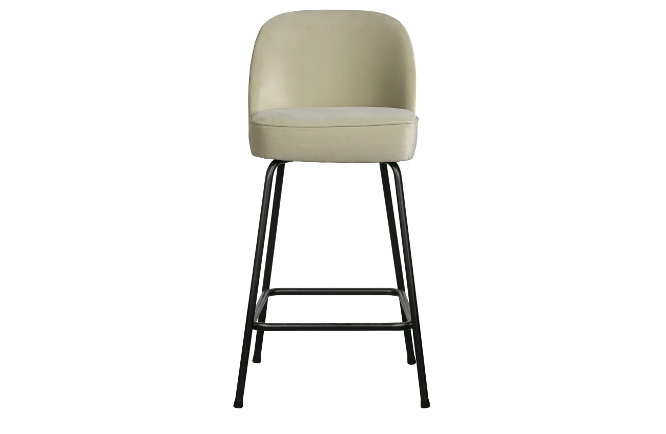 Barhocker Vogue aus Samt, modern und gepolstert, Pistazie, elegantes Design, Metallgestell - Woood