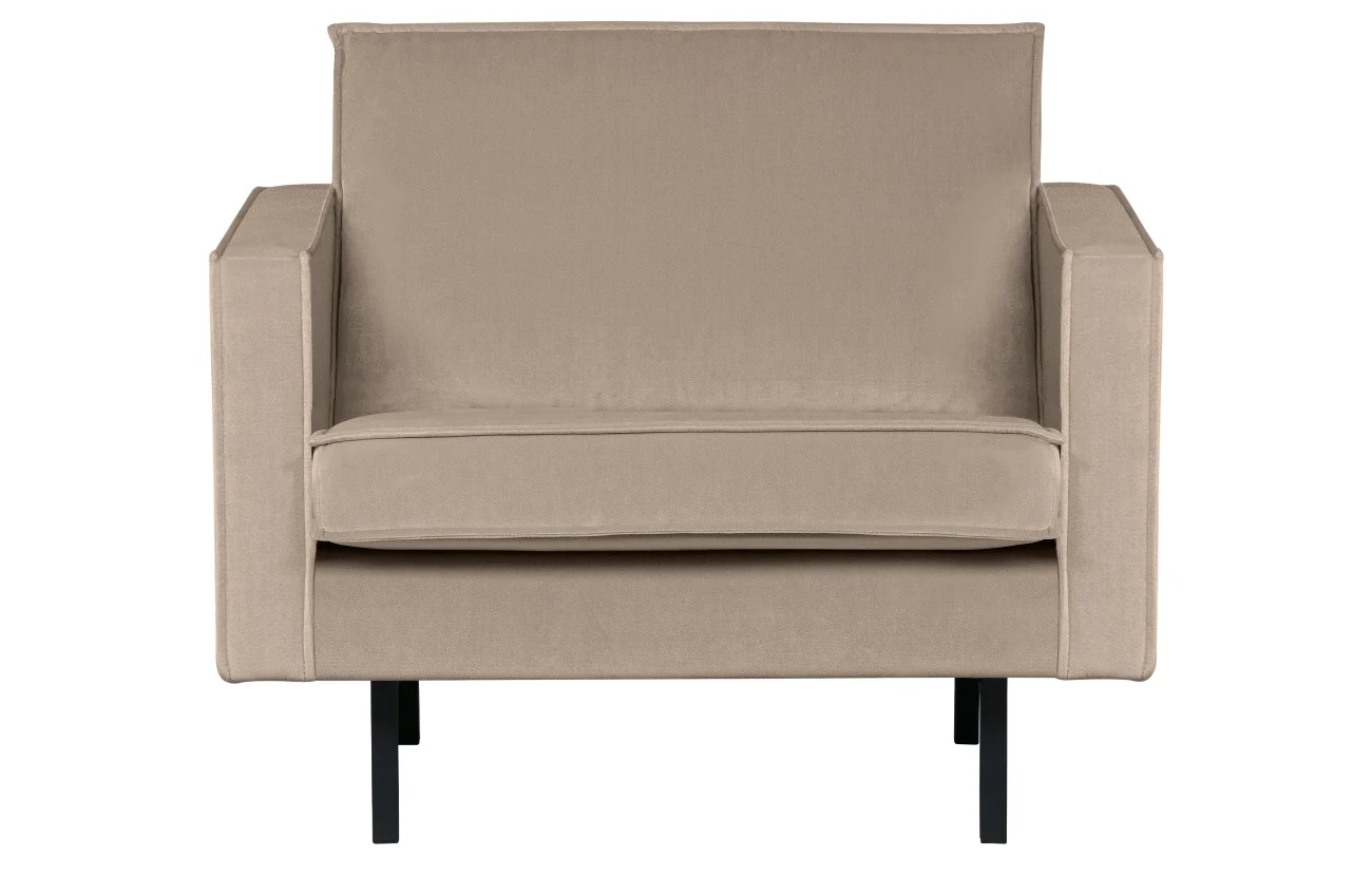 Sessel Rodeo Samt, modernes Design, Kaki grün, gepolstert und komfortabel für Dein Zuhause - Woood
