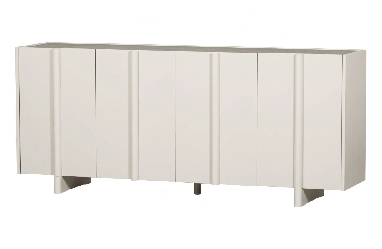 Sideboard Basu aus Kiefernholz, skandinavisches Design, natur hellgrau, 200 cm breit - Woood