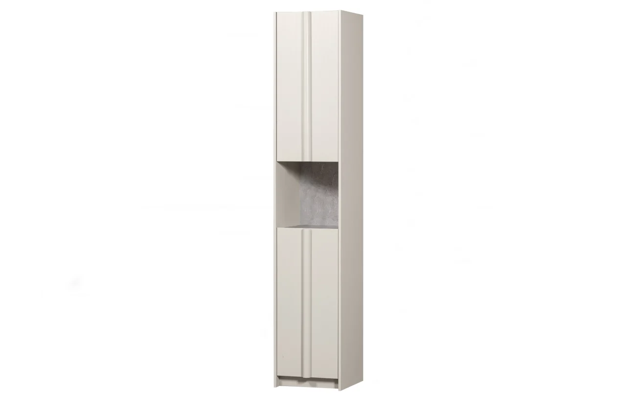 Schrank Basu aus Kiefernholz, modern und funktional, hellgrau lackiert, 40 cm breit - Woood