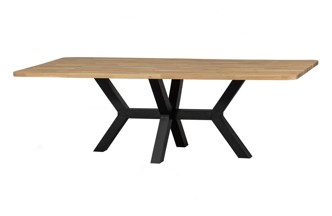 Esstisch Tablo XL aus Eichenholz, Z-Gestell, modern, natur, für 6–8 Personen, 240x100 cm