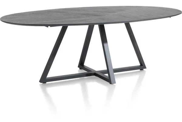 Henders & Hazel Ridgefield Esstisch Ellipse Eiche furniert/Metallgestell off black