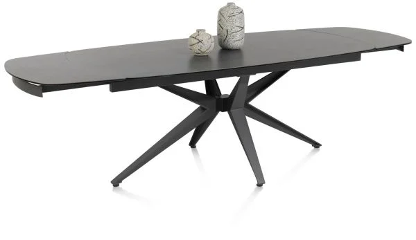 Henders & Hazel Lazio Auszugtisch Keramikplatte auf Glas/Metallgestell schwarz