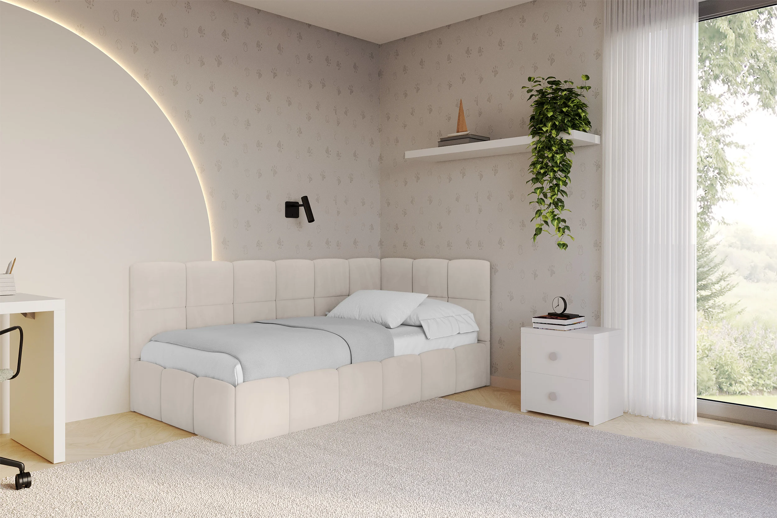 Jugendbett LIVY Beige - Casablanca 2301 100x200 cm