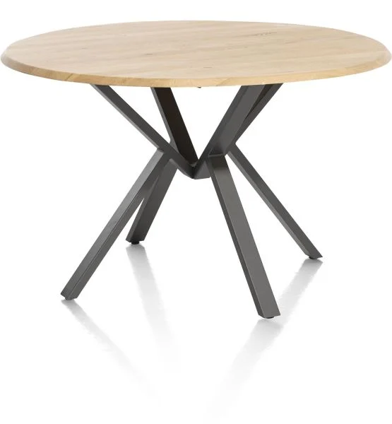 Henders & Hazel Home Esstisch rund Eiche massiv/Metallgestell schwarz