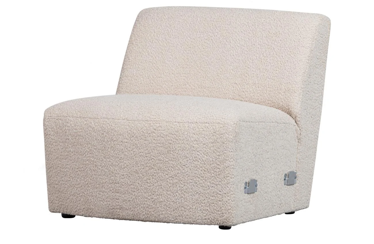 Modulsofa Coco 1-Sitzer aus Boucle, modern gepolstert, creme, komfortabler Indoor-Sessel