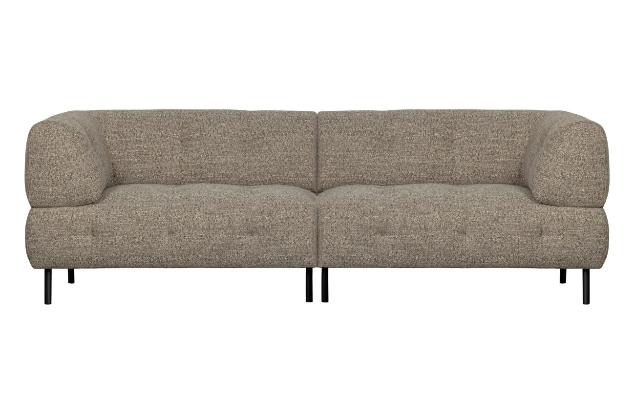 Sofa Lloyd aus grobmaschigem Stoff, modern, Braun, bequem gepolstert für 3–4 Personen - Woood