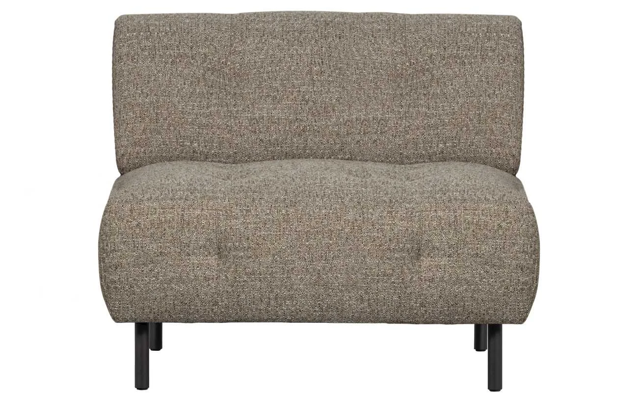 Sessel Lloyd grob gewebter Stoff, modern gepolstert, Braun, komfortabel und pflegeleicht - Woood