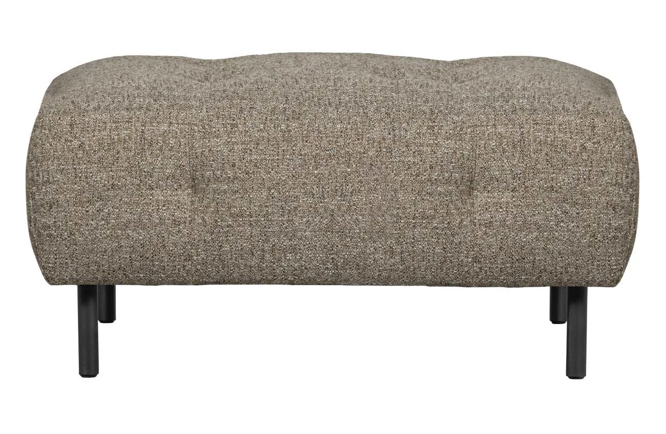 Hocker Lloyd aus grobmaschigem Stoff, modern gepolstert, Braun, elegantes Design - Woood
