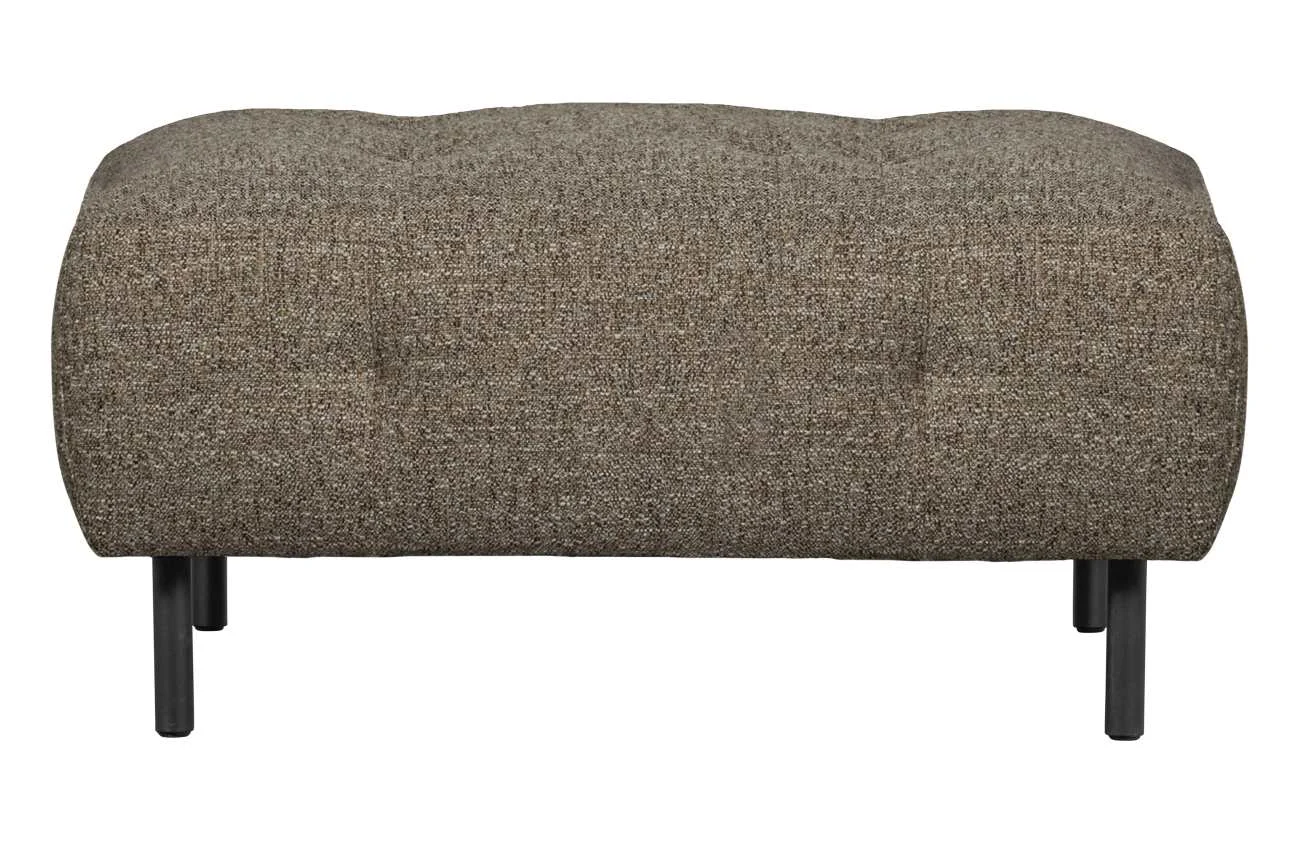 Hocker Lloyd aus grobmaschigem Stoff, modern gepolstert, dunkelbraun, Metallgestell - Woood
