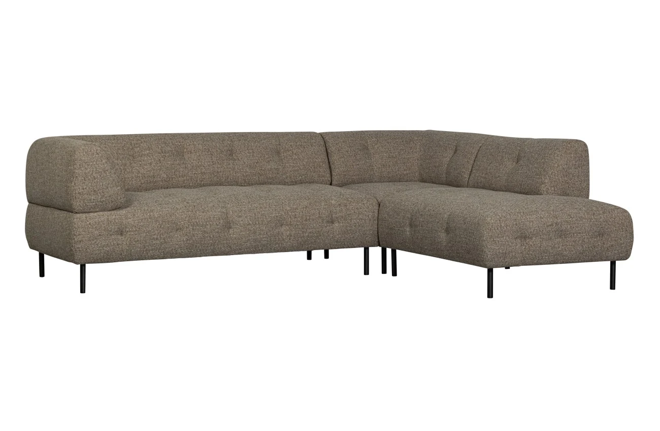 Ecksofa Lloyd aus grobmaschigem Stoff, modern und komfortabel, rechts, dunkelbraun - Woood
