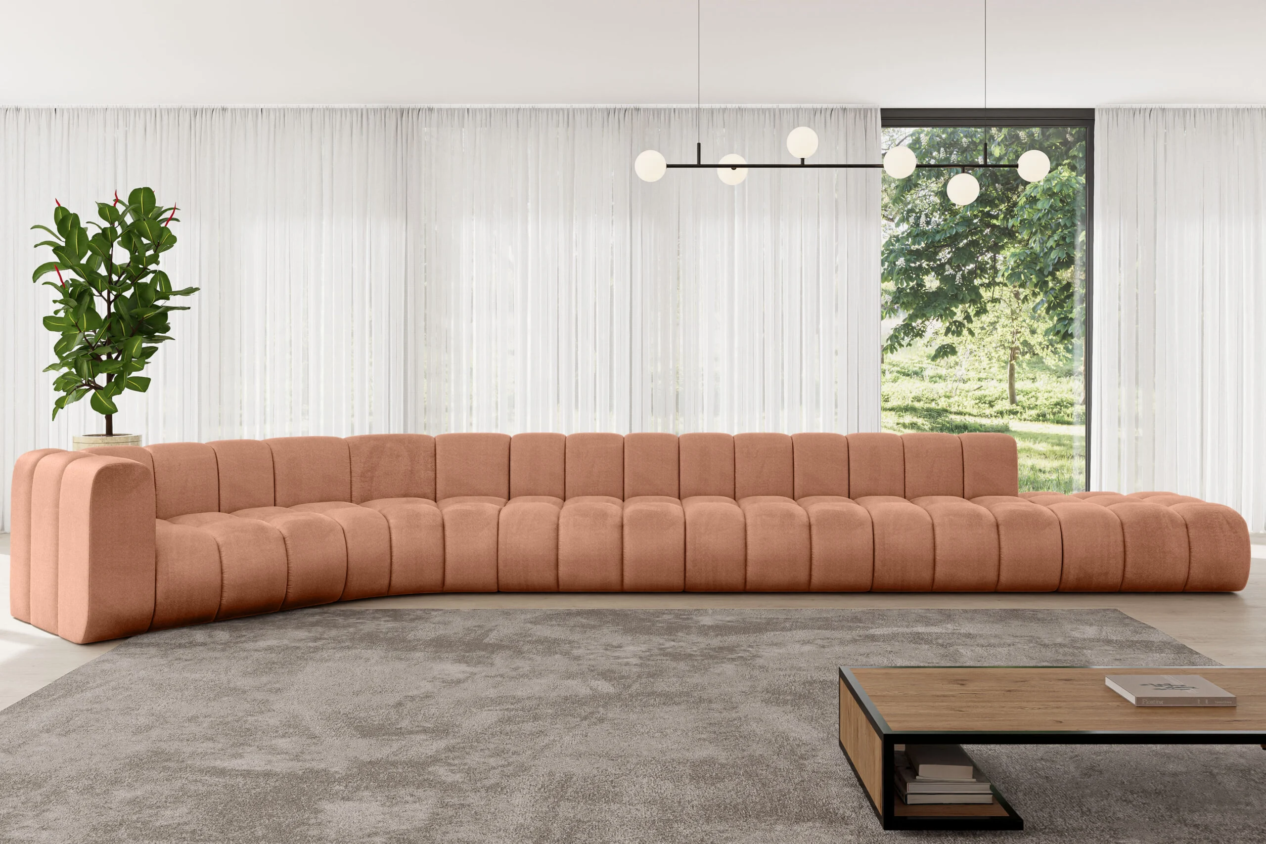 Ecksofa Tilmo-L3 Apricot - Monolith 61