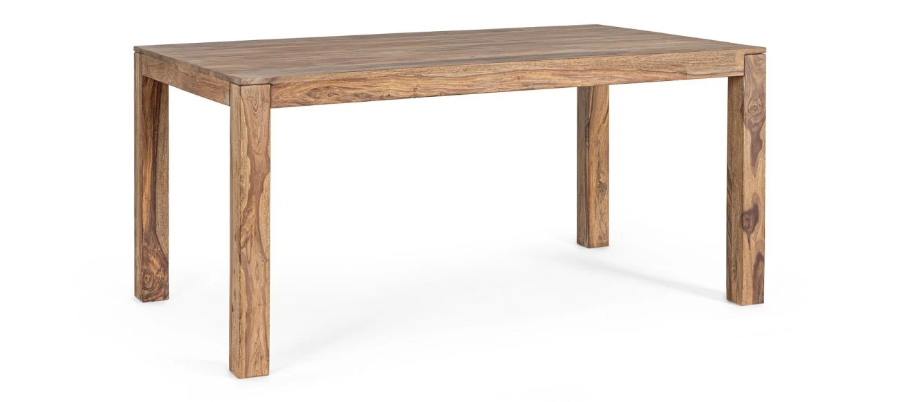 Esstisch Nartan aus Sheesham-Holz, massiv, rechteckig, natur, 160x90 cm, für 4–6 Personen