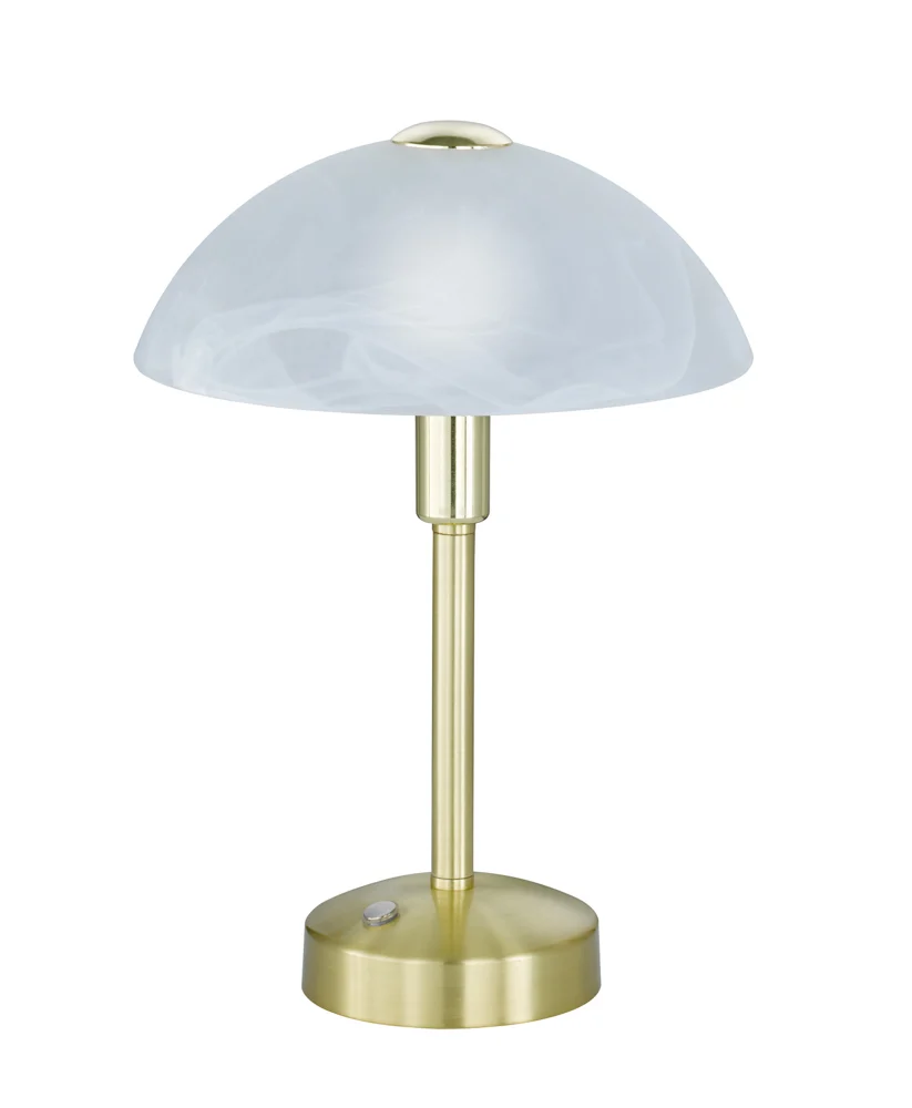 Trio Donna Tischleuchte LED Metall/Glas Alabsterfarbig Dimmbar