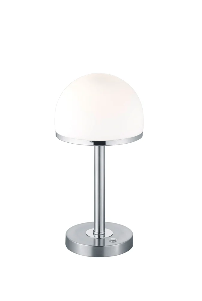 Trio Berlin Tischleuchte LED Metall/Glas Nickel matt/Weiß Dimmbar