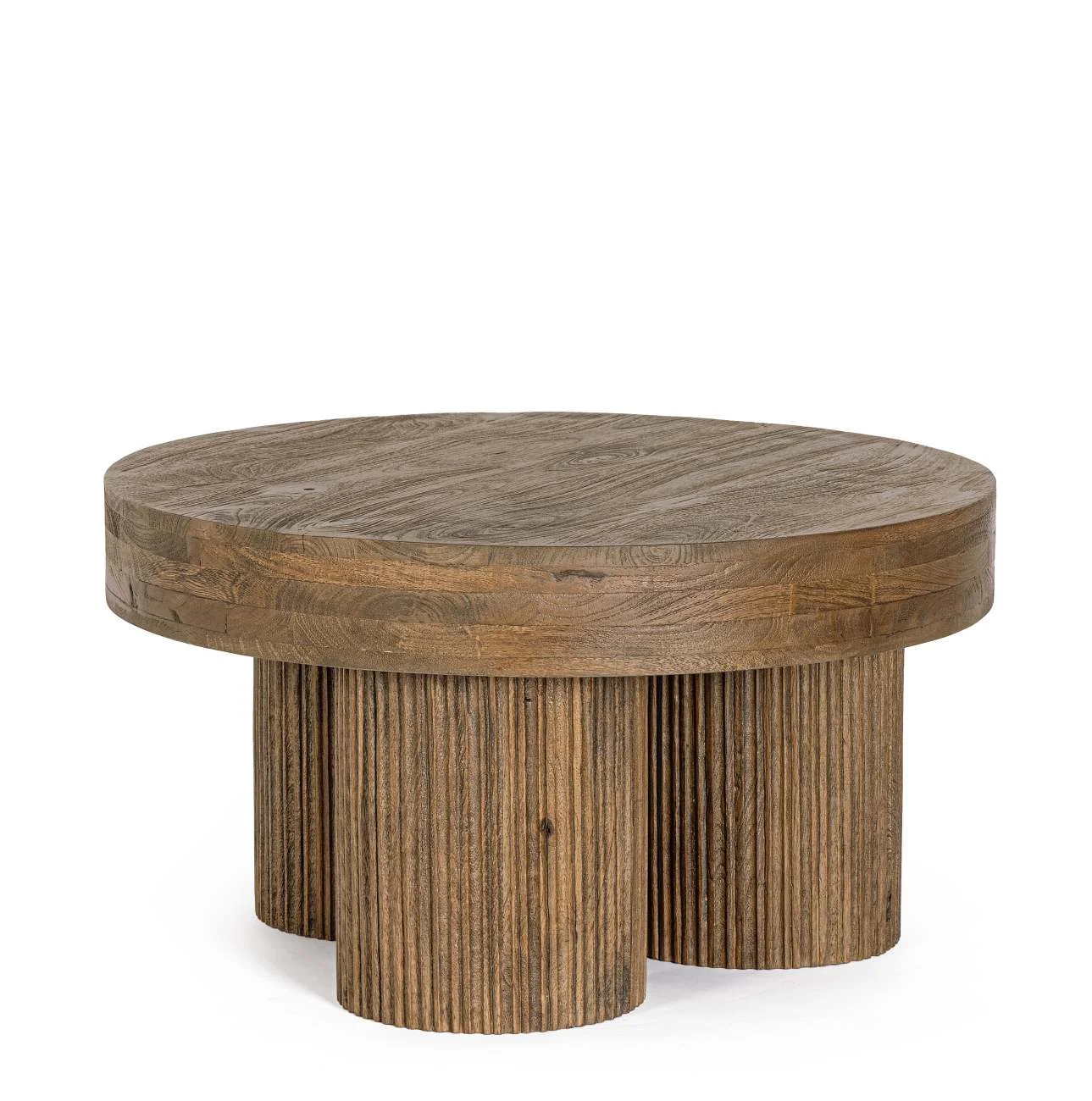 Couchtisch Dacca aus Mangoholz, rundes Design, modern, braun, Ø 75 cm, stabile Ausführung - Bizzotto
