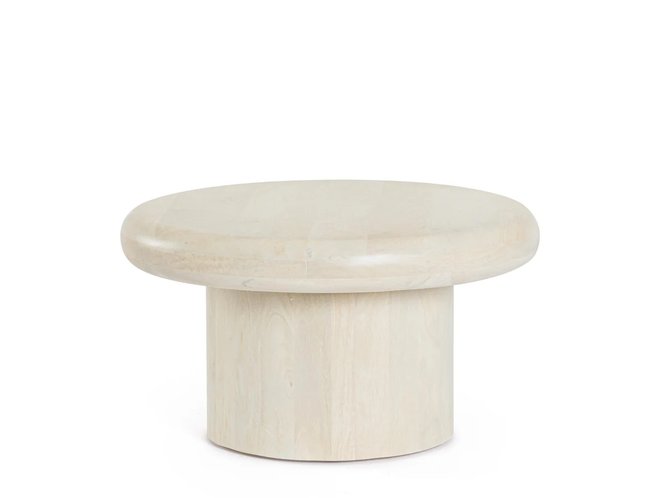 Couchtisch Lopez aus Mangoholz, rundes Design, creme, Ø 60 cm, stilvoll für Dein Wohnzimmer - Bizzotto