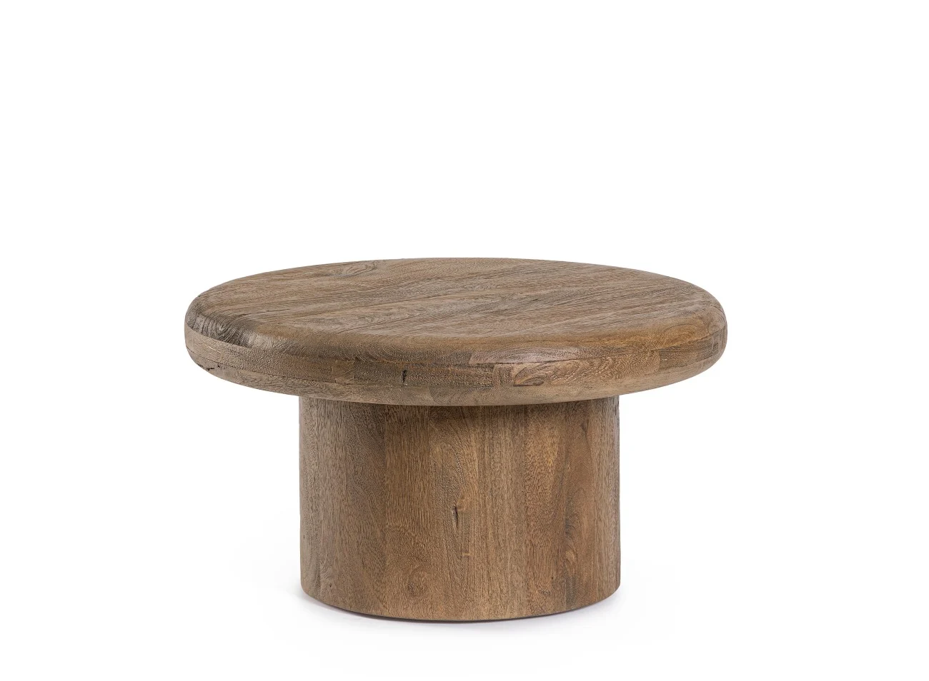 Couchtisch Lopez aus Mangoholz, rundes Design, modern, braun, Ø 60 cm, mittelfuß - Bizzotto