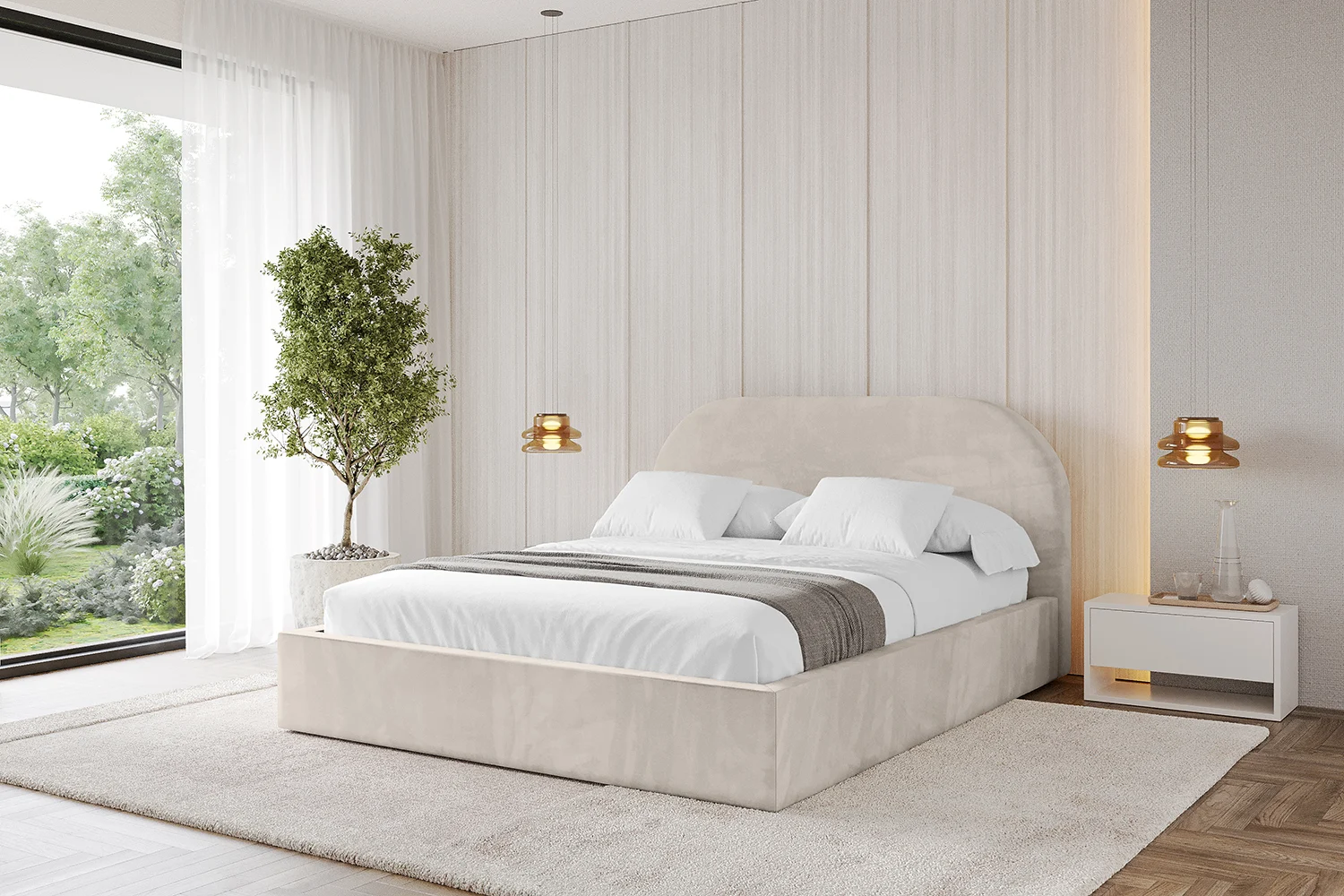 Polsterbett TIVON Beige - Casablanca 2301 120x200 cm