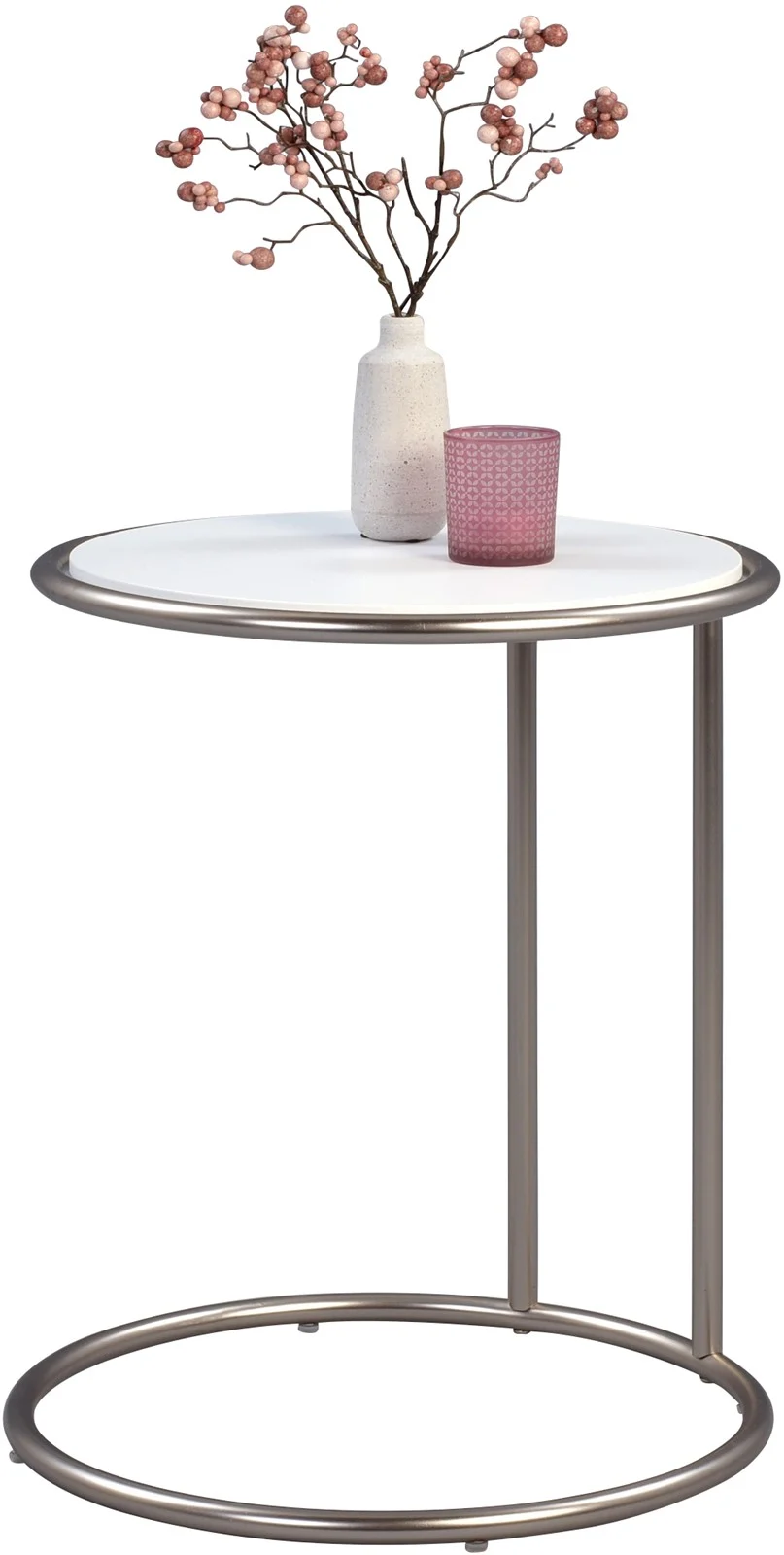 Beistelltisch Tisch AREK 55x45 cm MDF weiss Hochglanz - Fun Moebel