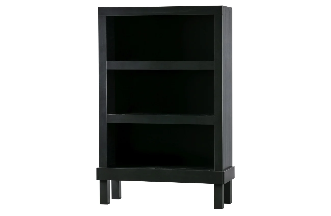 Schrank Bonk aus Kiefernholz, modern skandinavisch, schwarz lackiert, FSC-zertifiziert, 107x39x160 cm
