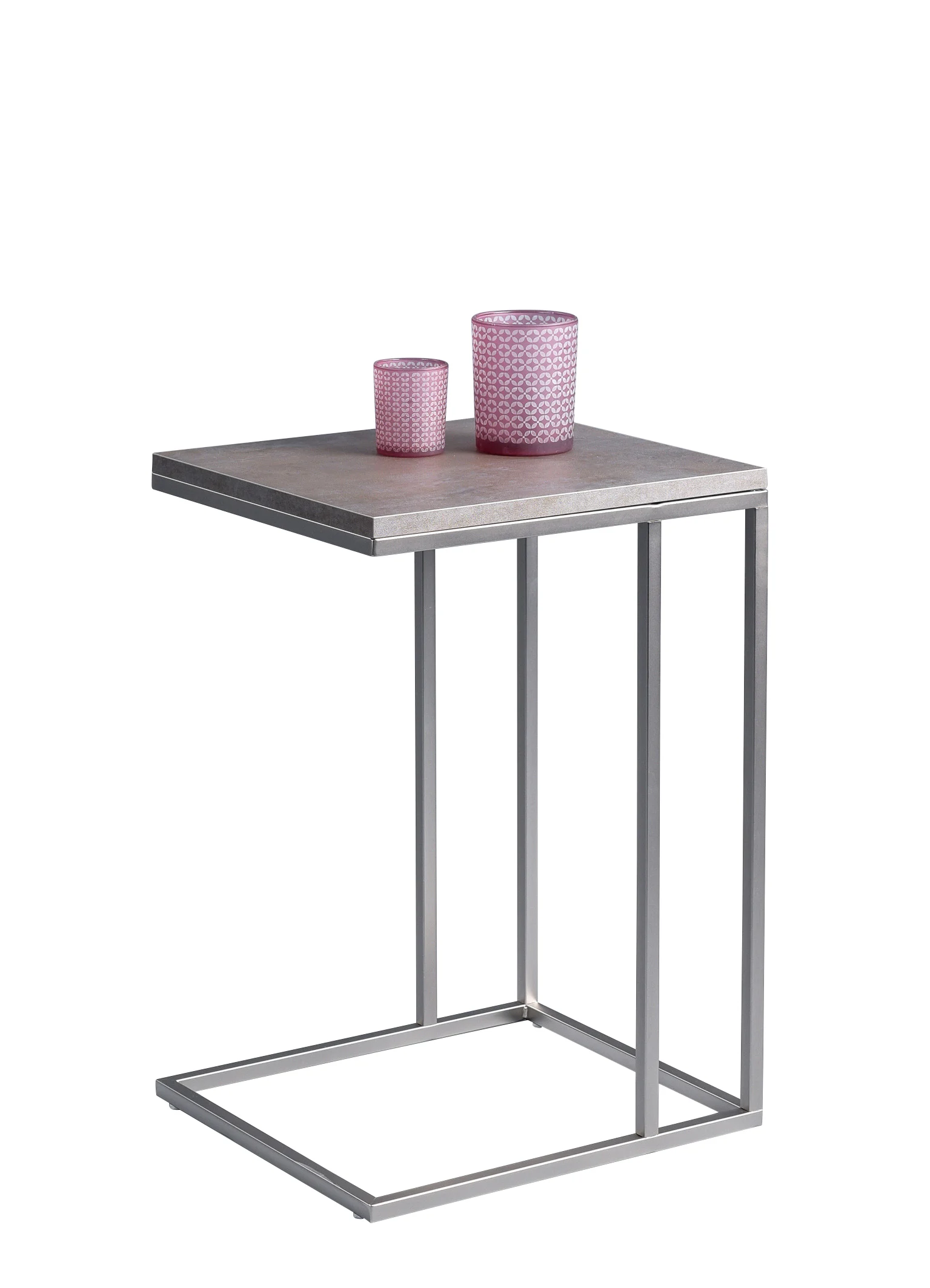 Beistelltisch Tisch RINO 38x43 cm Dekor Keramikoptik Gestell Edestahl - Fun Moebel