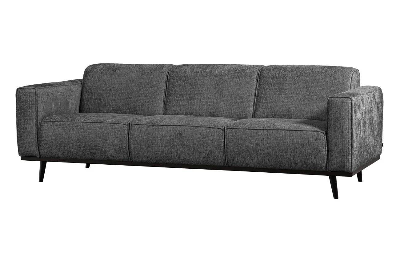 Sofa Statement aus Struktursamt, modern und gepolstert, Dunkelgrau, 230 cm breit - Woood