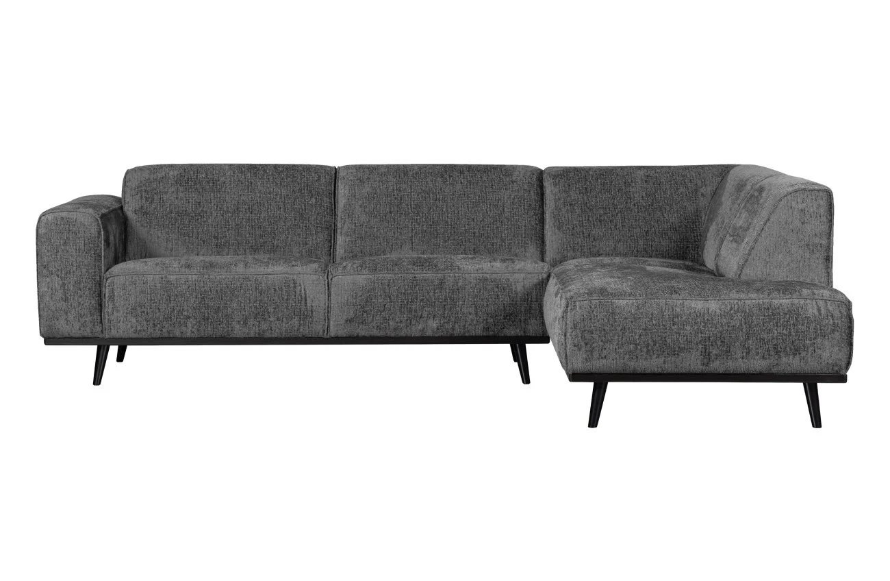 Ecksofa Statement aus Struktursamt, modern und komfortabel, rechts, dunkelgrau Mountain - Woood