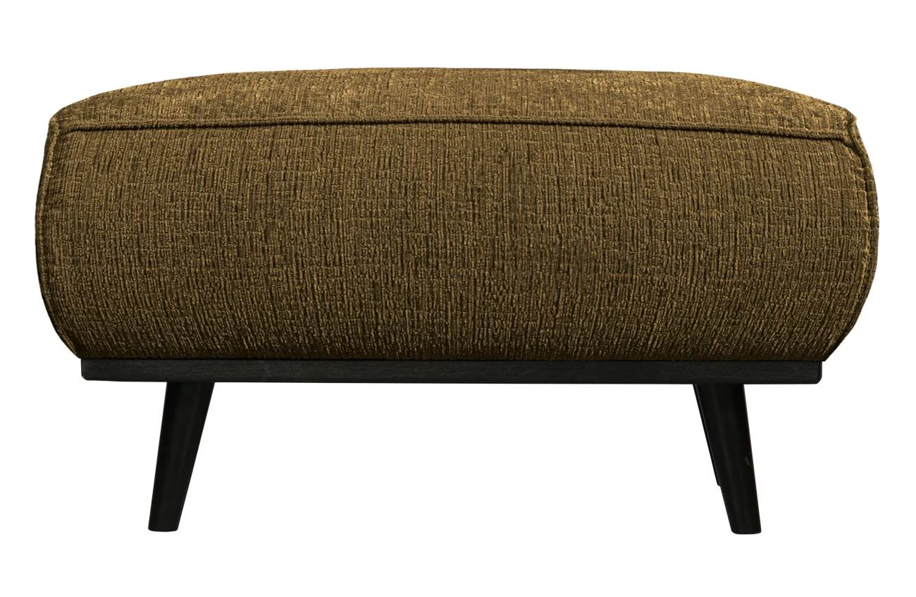 Hocker Statement aus Struktursamt, modern gepolstert, Brass Braun, elegantes Design für drinnen - Woood