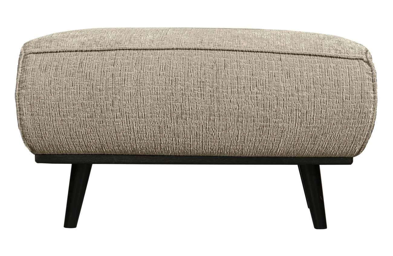 Hocker Statement aus Struktursamt, modern gepolstert, creme Wheatfield, elegantes Design - Woood