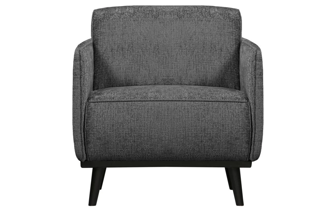 Sessel Statement aus Struktursamt, modernes Design, dunkelgrau, gepolstert für entspanntes Sitzen - Woood