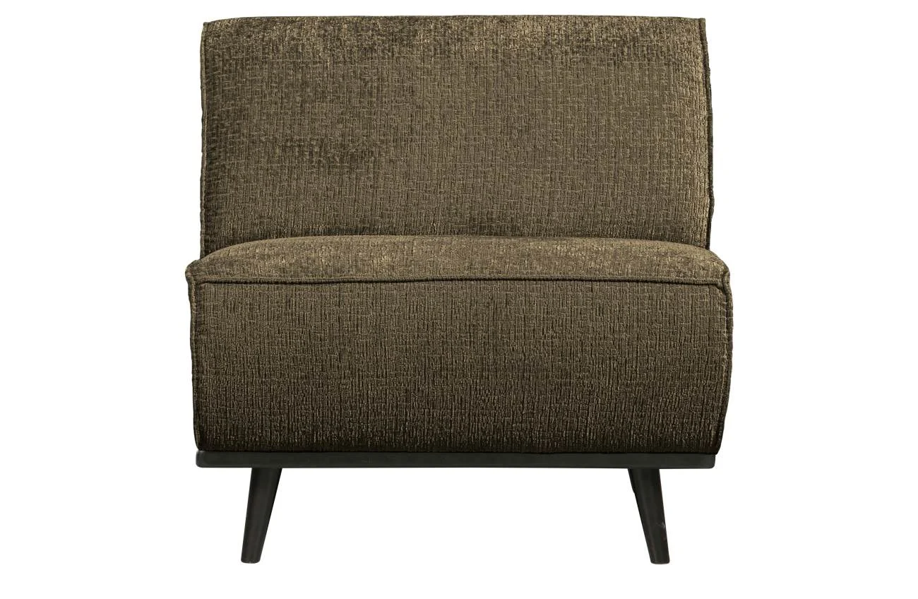Modulsofa Einzel-Modul aus Struktursamt, modern, dunkelgrün Bonsai, elegantes Design, gepolstert