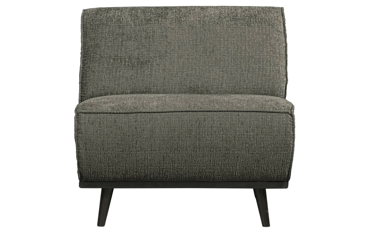 Modulsofa Einzel-Modul aus Struktursamt, modern gepolstert, graugrün Frost, Komfort für 1 Person