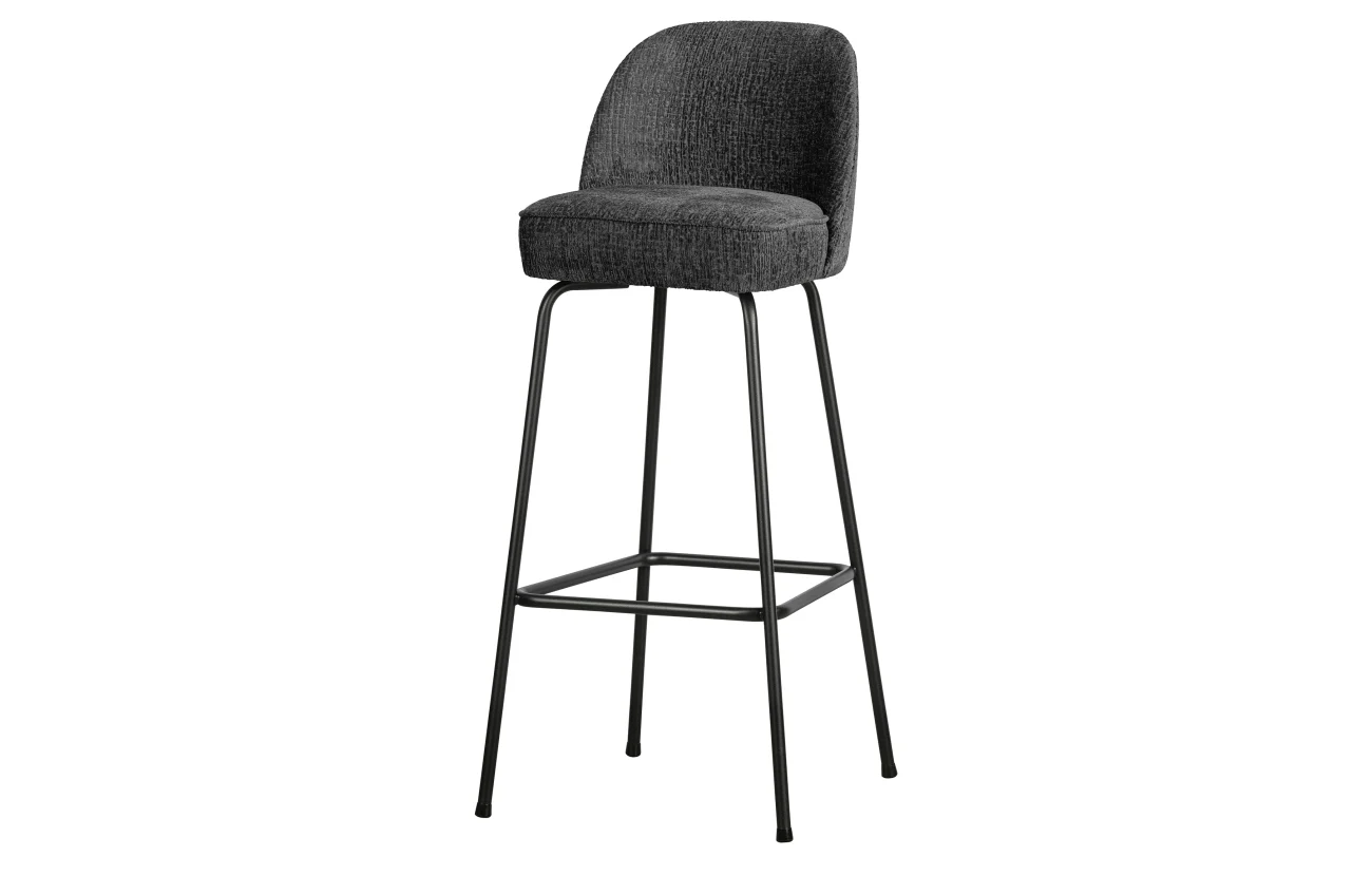 Barhocker Vogue aus Struktursamt, modernes Design, dunkelgrau Mountain, gepolstert, 80 cm - Woood