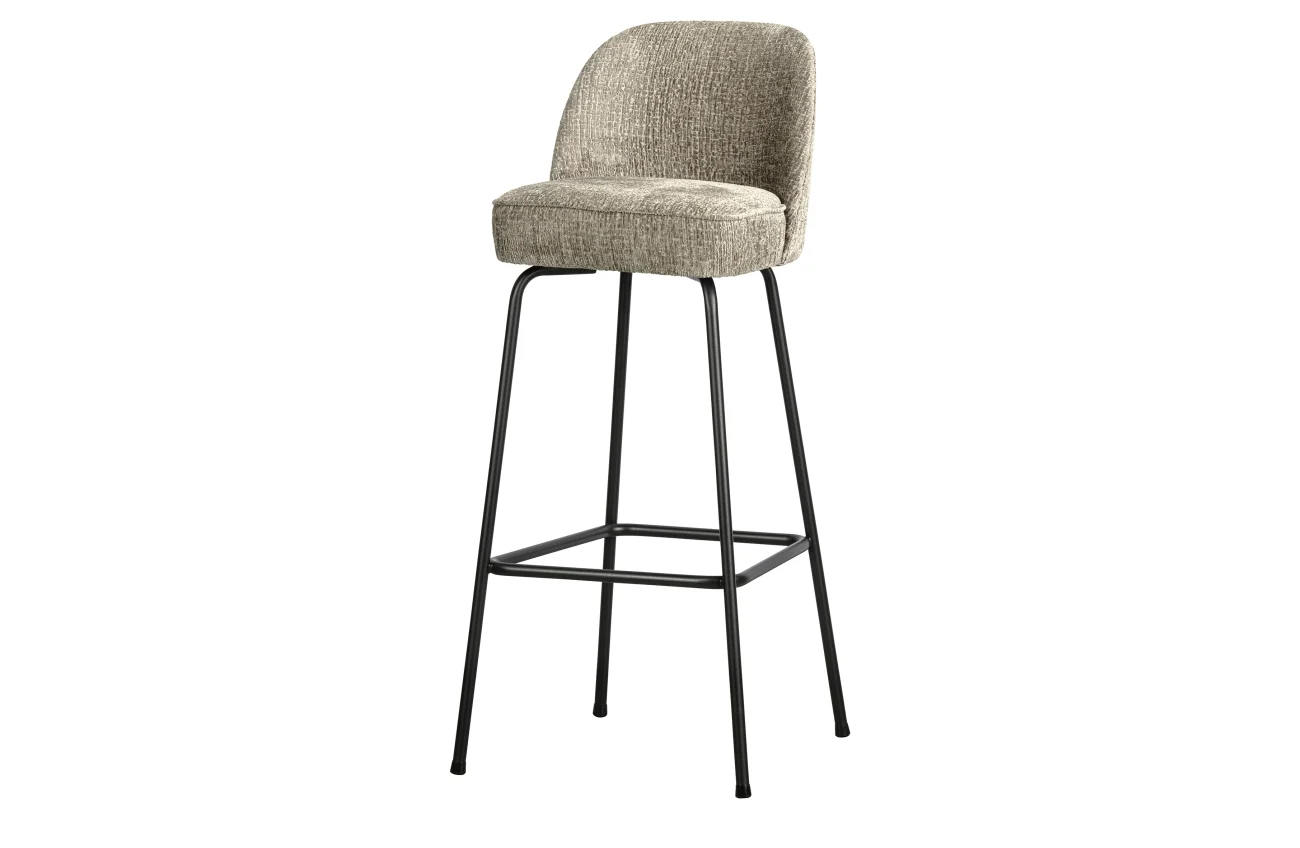 Barhocker Vogue Struktursamt, modernes Design, creme Wheatfield, gepolstert, Metallgestell - Woood