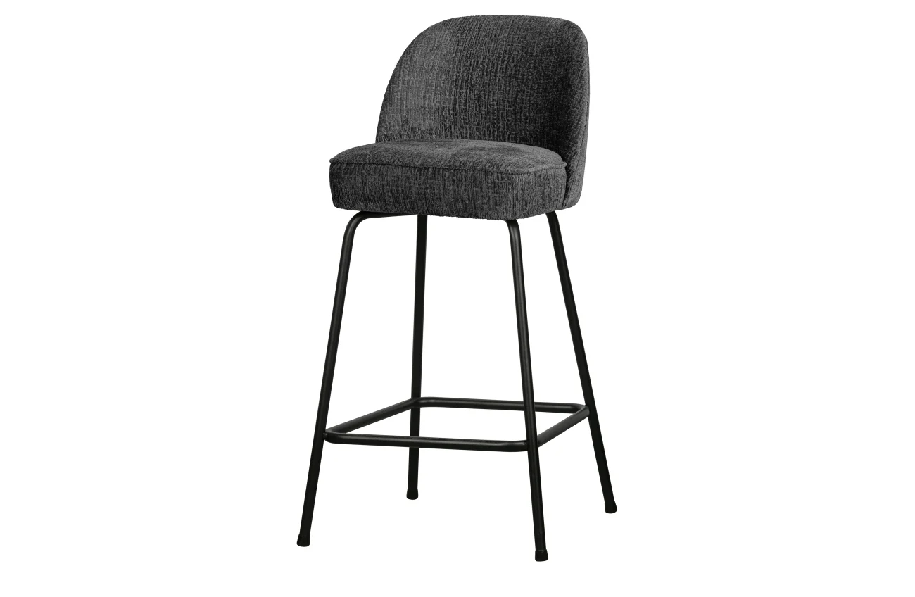 Barhocker Vogue aus Struktursamt, modernes Design, dunkelgrau Mountain, komfortabel gepolstert - Woood